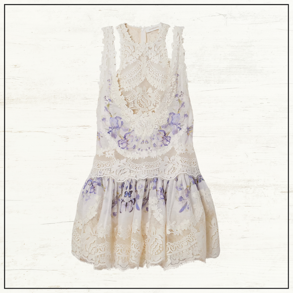 NATURA LACE TRIM MINI DRESS