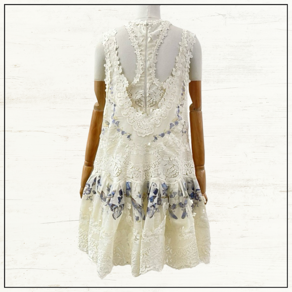 NATURA LACE TRIM MINI DRESS