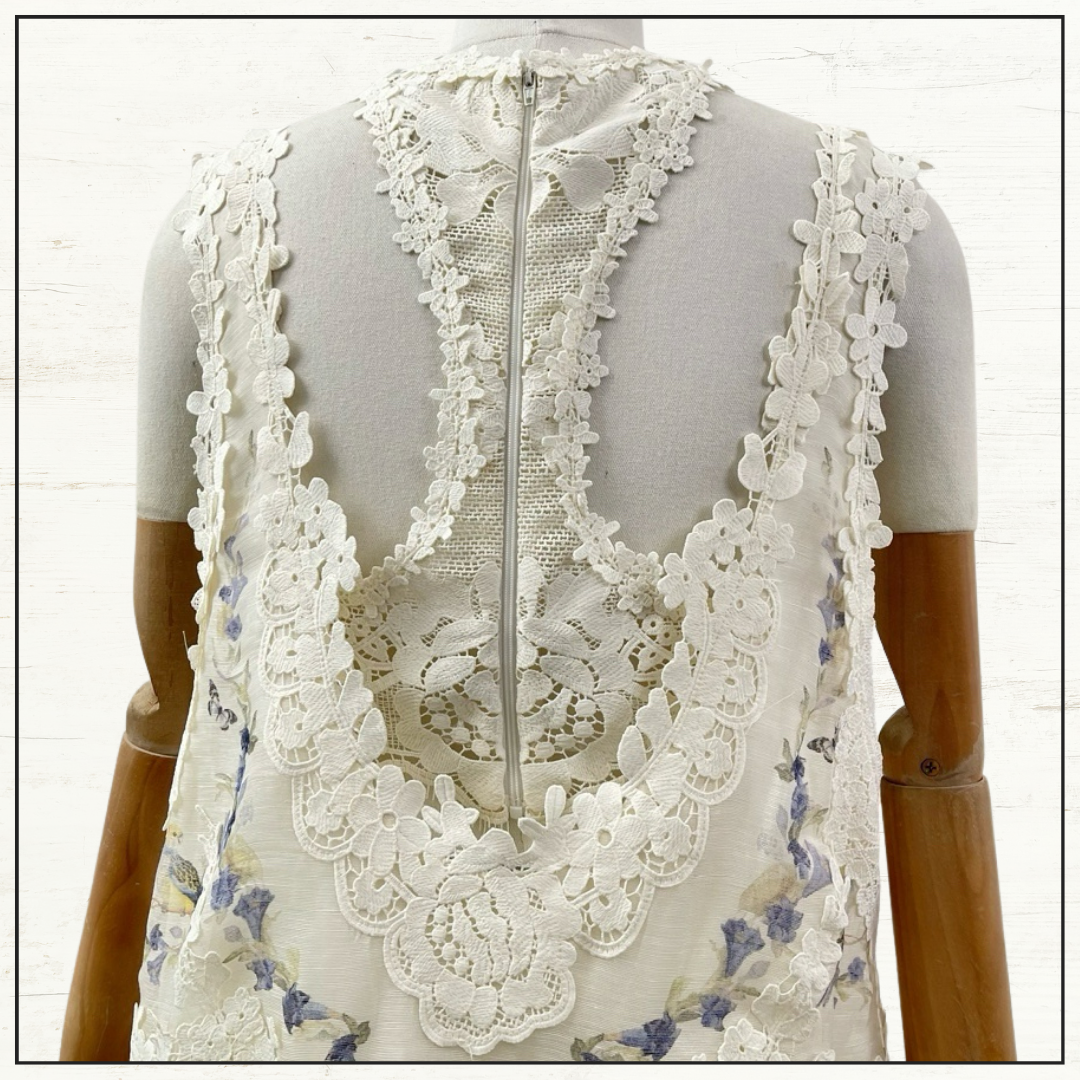 NATURA LACE TRIM MINI DRESS