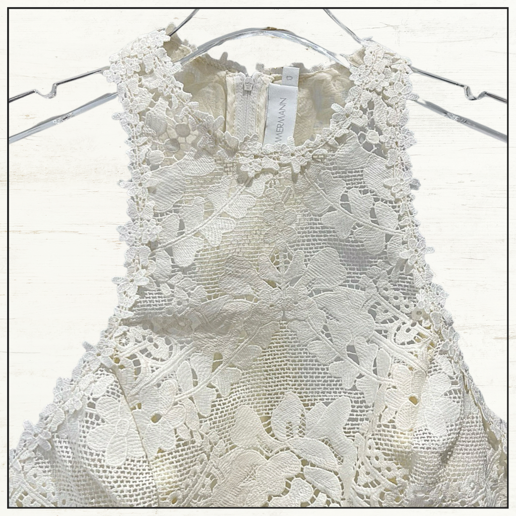 NATURA LACE TRIM MINI DRESS