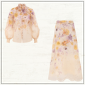 MEMENTO EMBROIDERED BLOUSE & SKIRT
