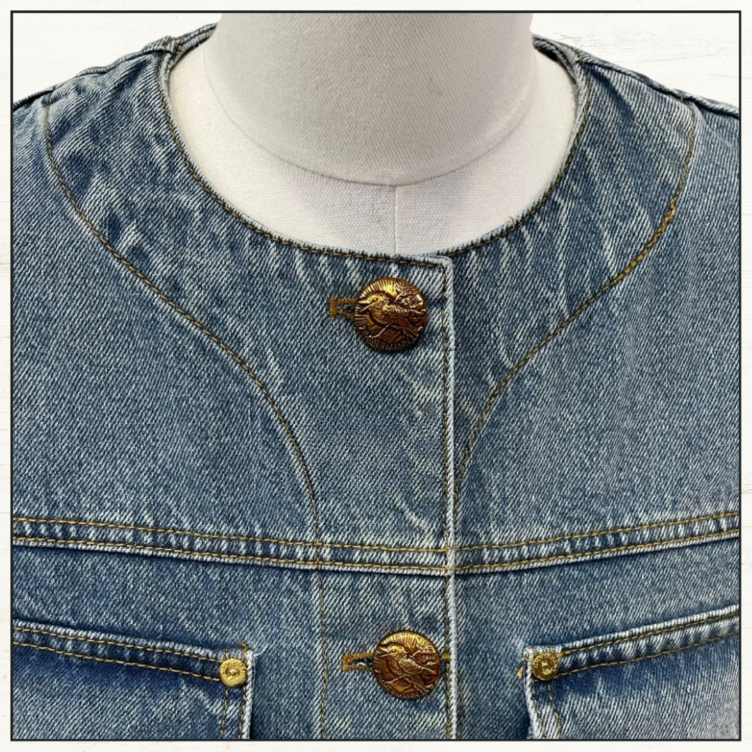 DENIM CROPPED JACKET & PENCIL MIDI SKIRT