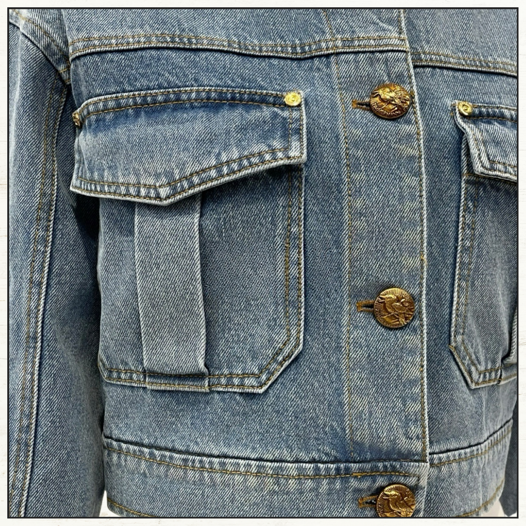 DENIM CROPPED JACKET & PENCIL MIDI SKIRT