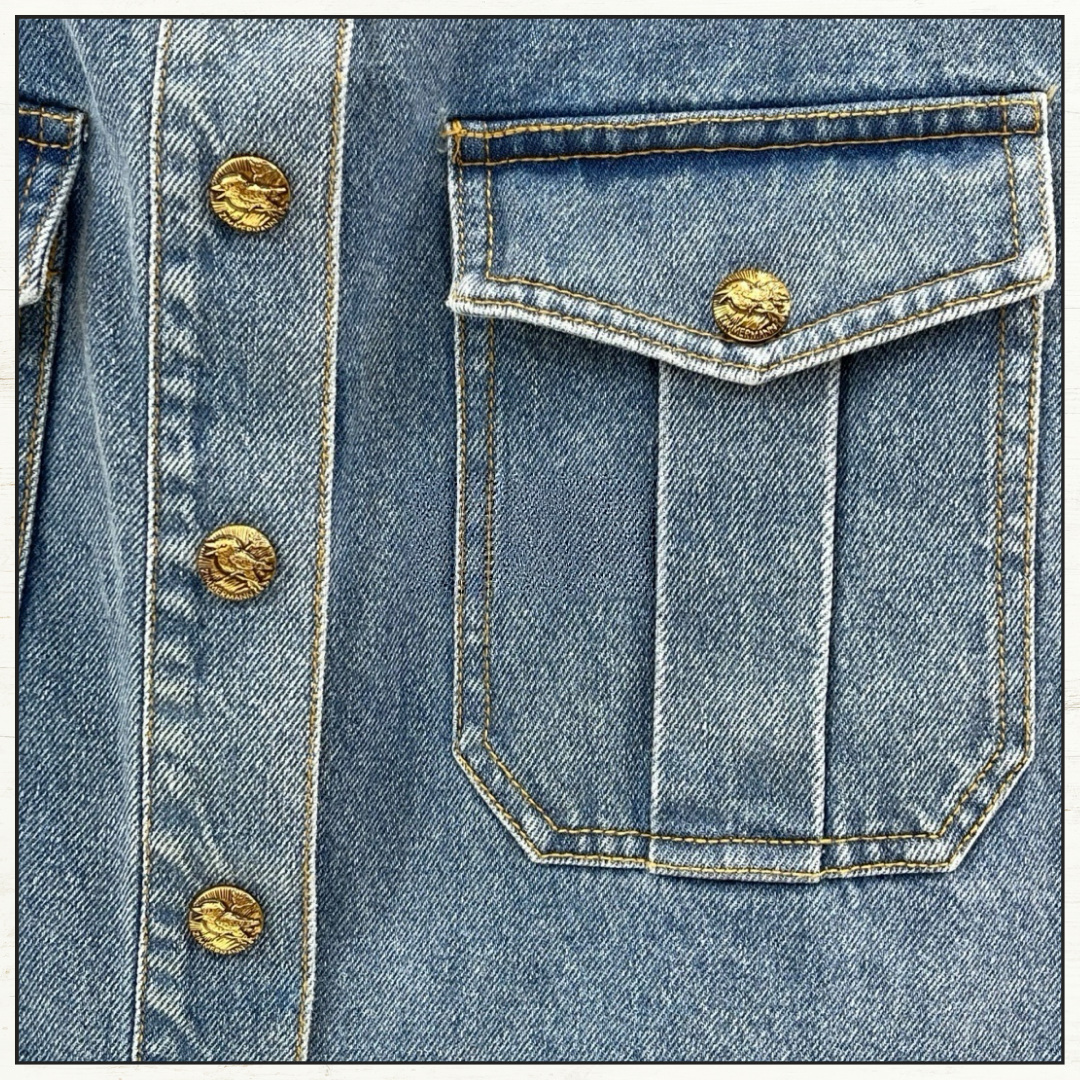 DENIM CROPPED JACKET & PENCIL MIDI SKIRT