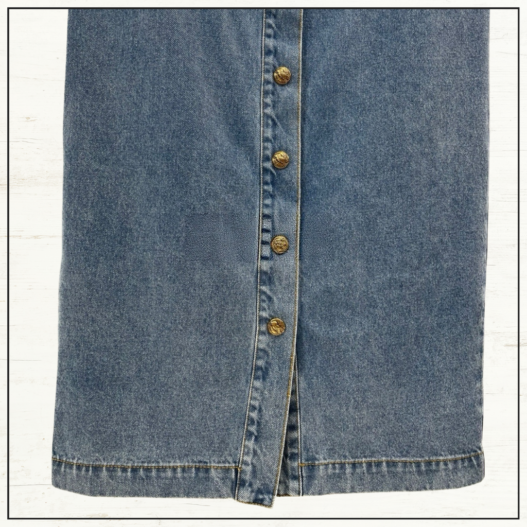 DENIM CROPPED JACKET & PENCIL MIDI SKIRT