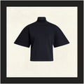 RIBBED COTTON HIGH NECK T-SHIRT