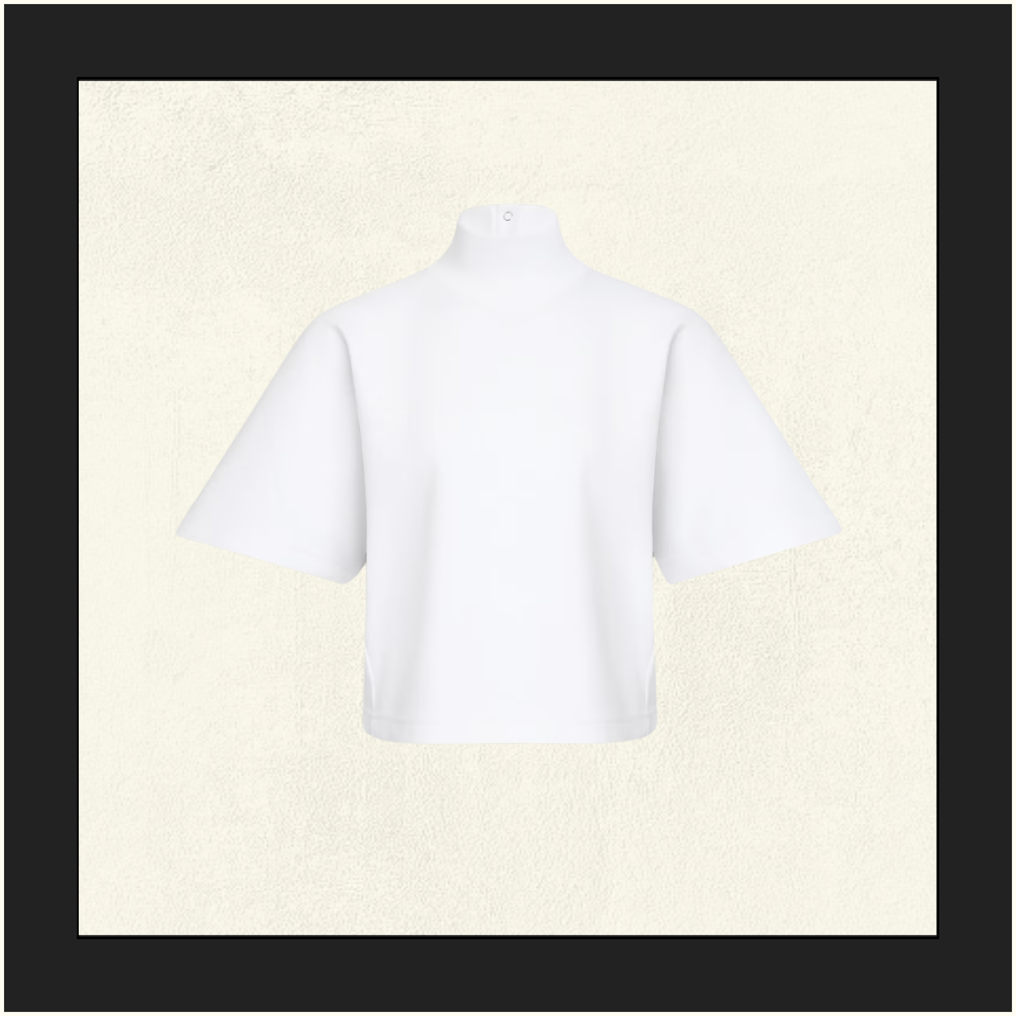 RIBBED COTTON HIGH NECK T-SHIRT