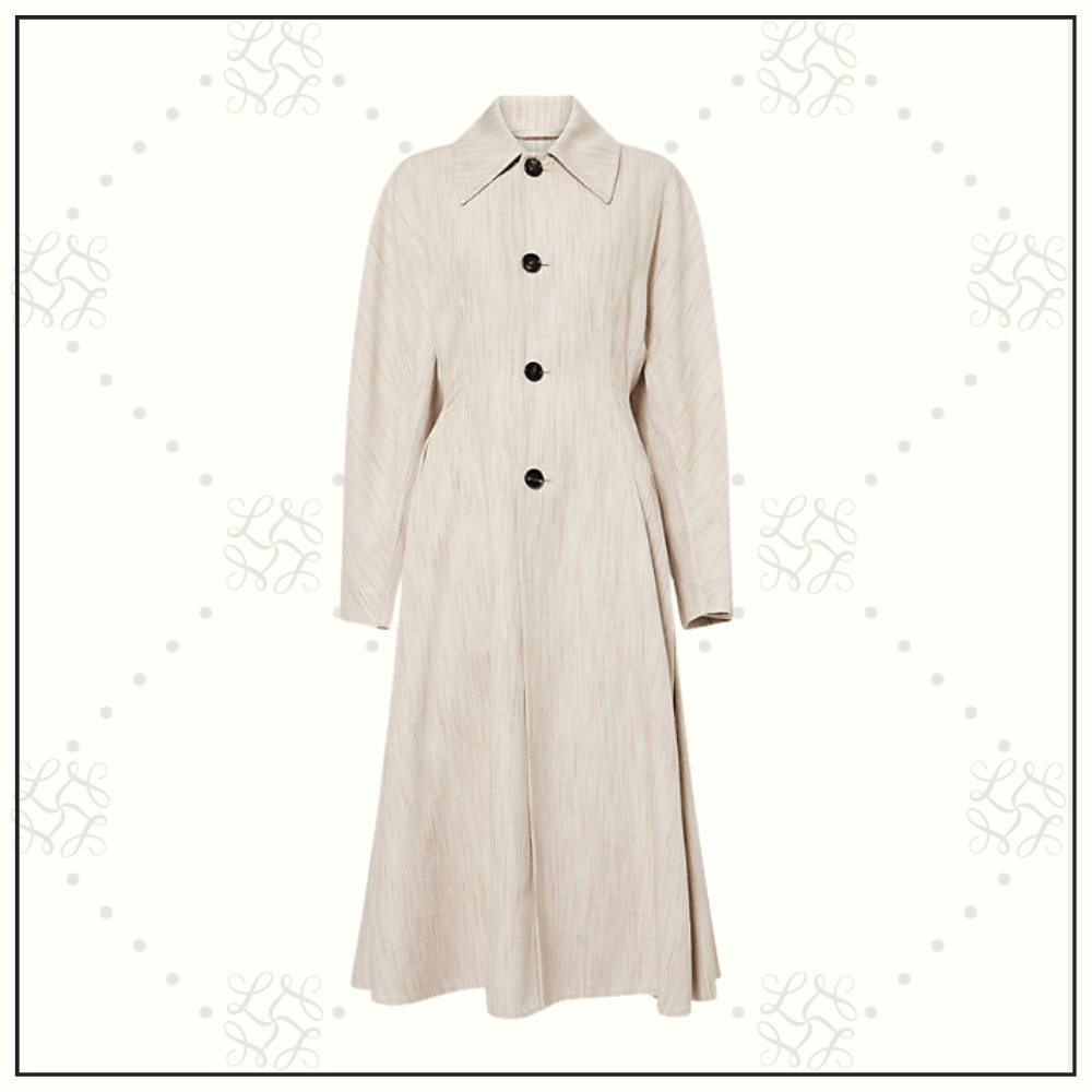 CINCH WAIST LINEN SILK COAT