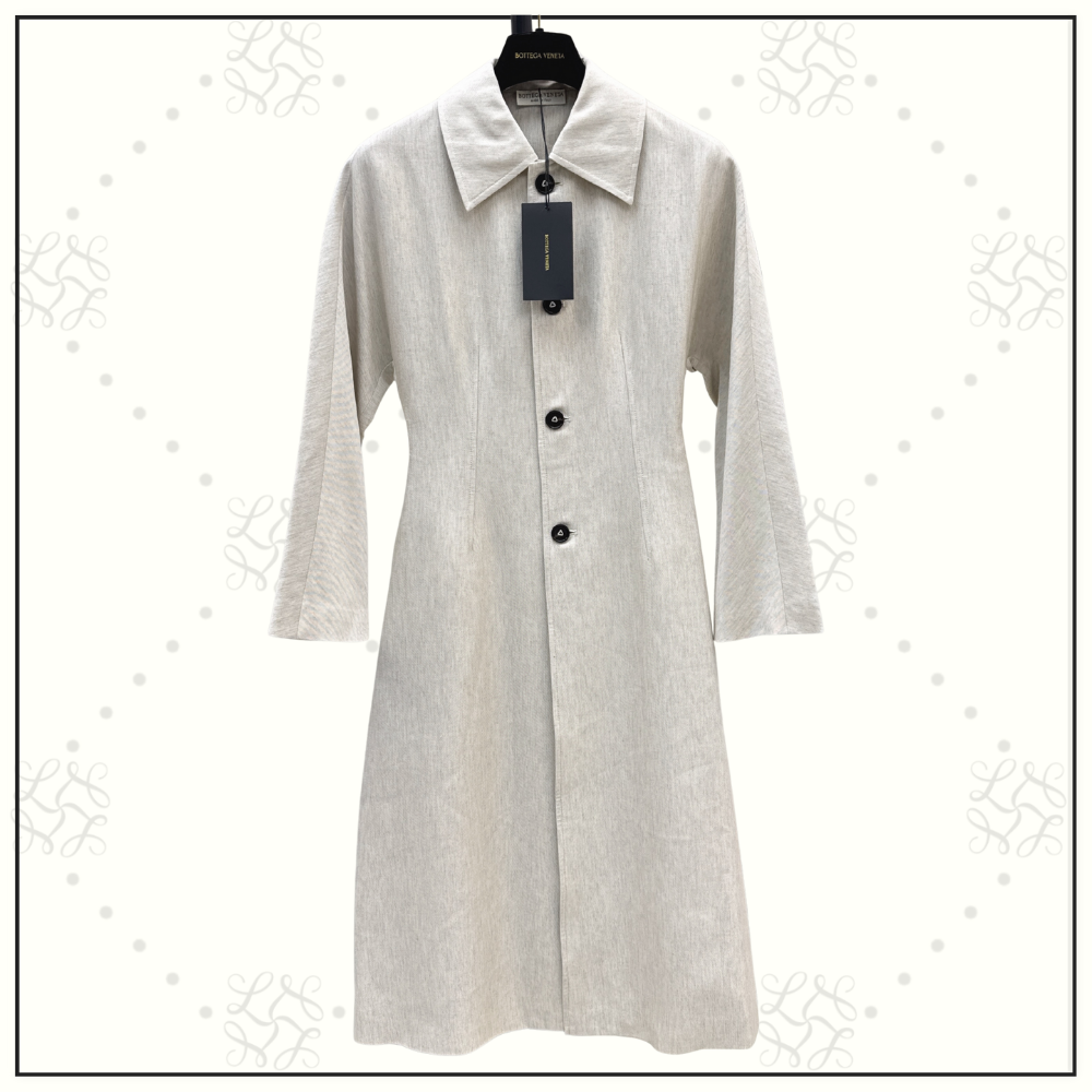 CINCH WAIST LINEN SILK COAT