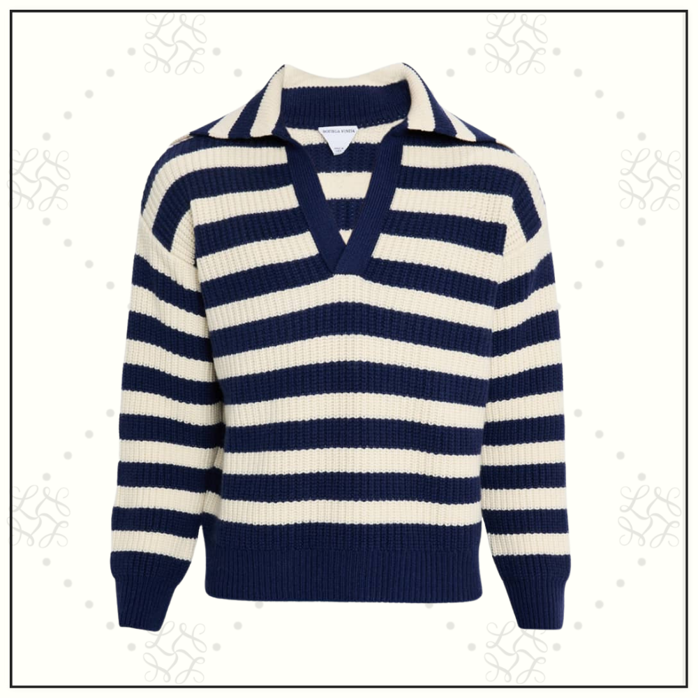 WOOL & CASHMERE STRIPE KNIT SWETER