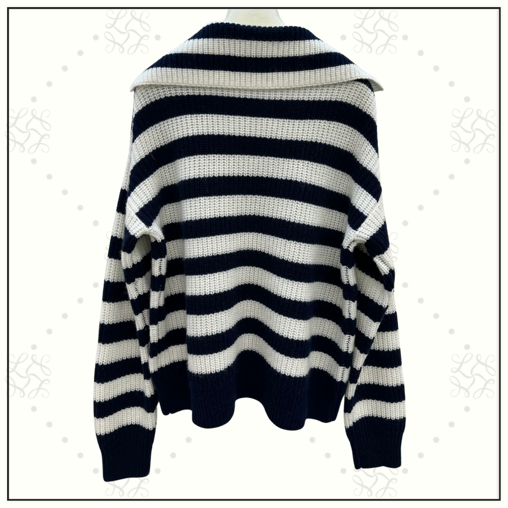 WOOL & CASHMERE STRIPE KNIT SWETER