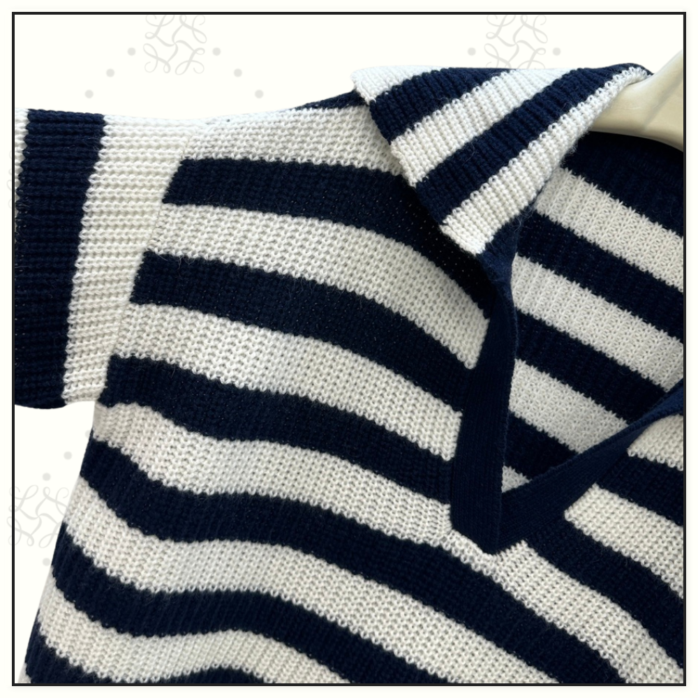 WOOL & CASHMERE STRIPE KNIT SWETER