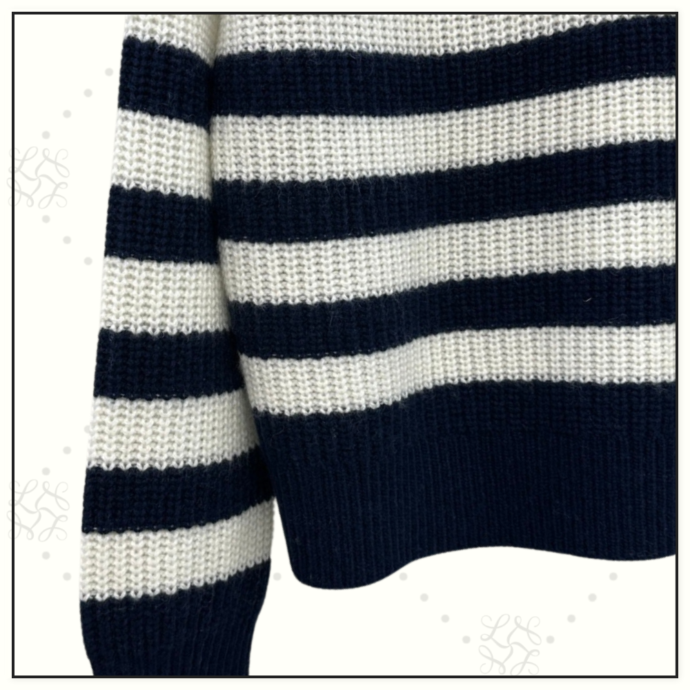 WOOL & CASHMERE STRIPE KNIT SWETER