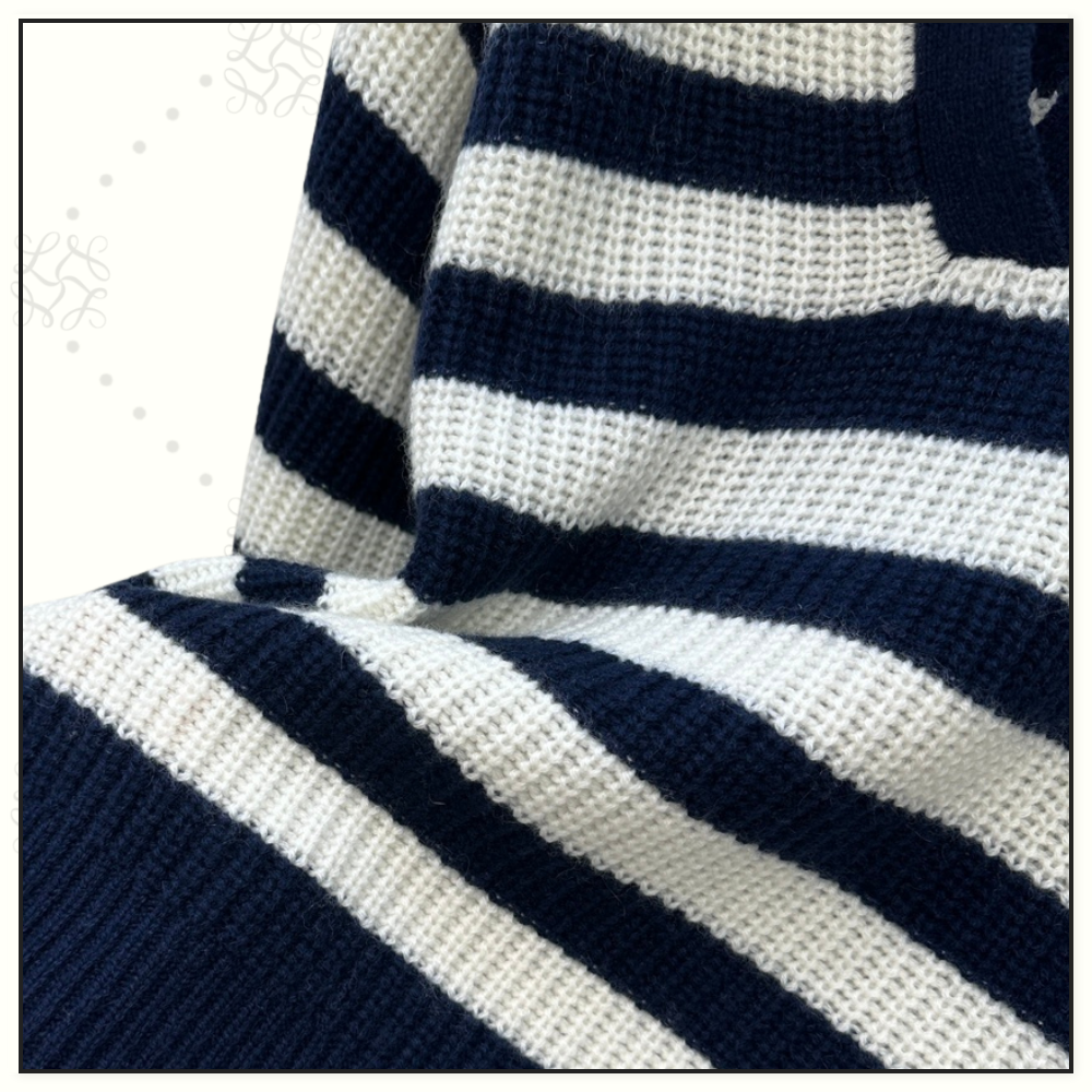 WOOL & CASHMERE STRIPE KNIT SWETER