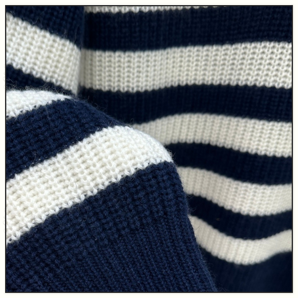 WOOL & CASHMERE STRIPE KNIT SWETER