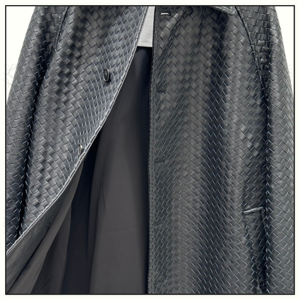 INTRECCIATO LEATHER COAT
