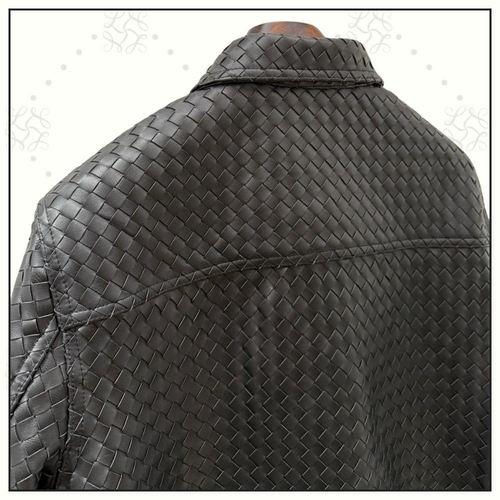 INTRECCIATO LEATHER SHIRT