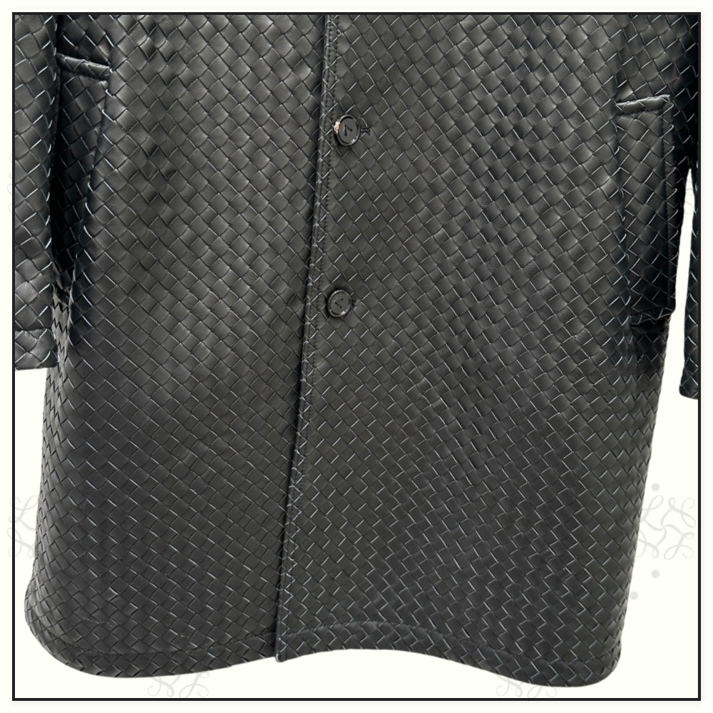 INTRECCIATO LEATHER COAT