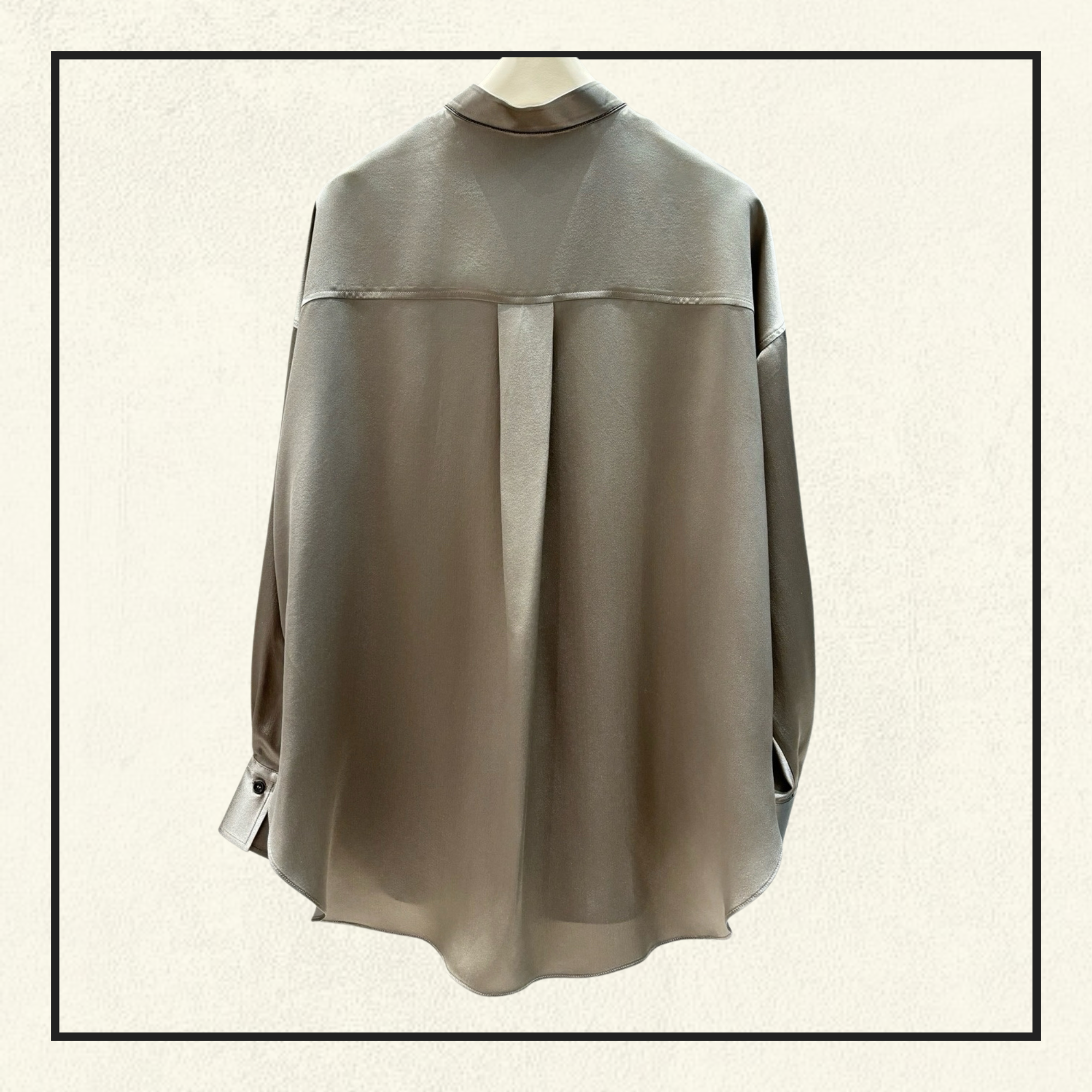 SILK MANDARIN COLLAR SHIRT