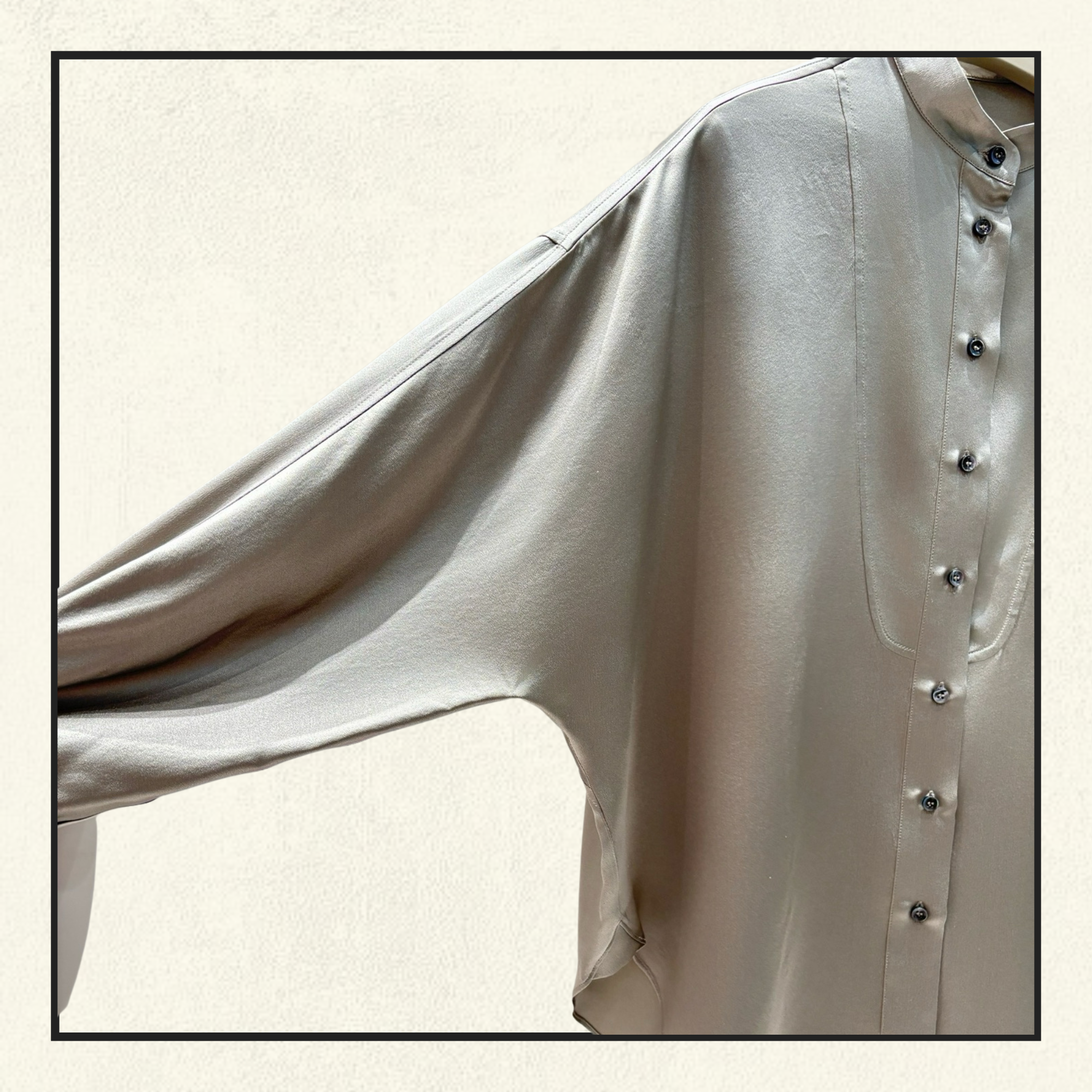 SILK MANDARIN COLLAR SHIRT