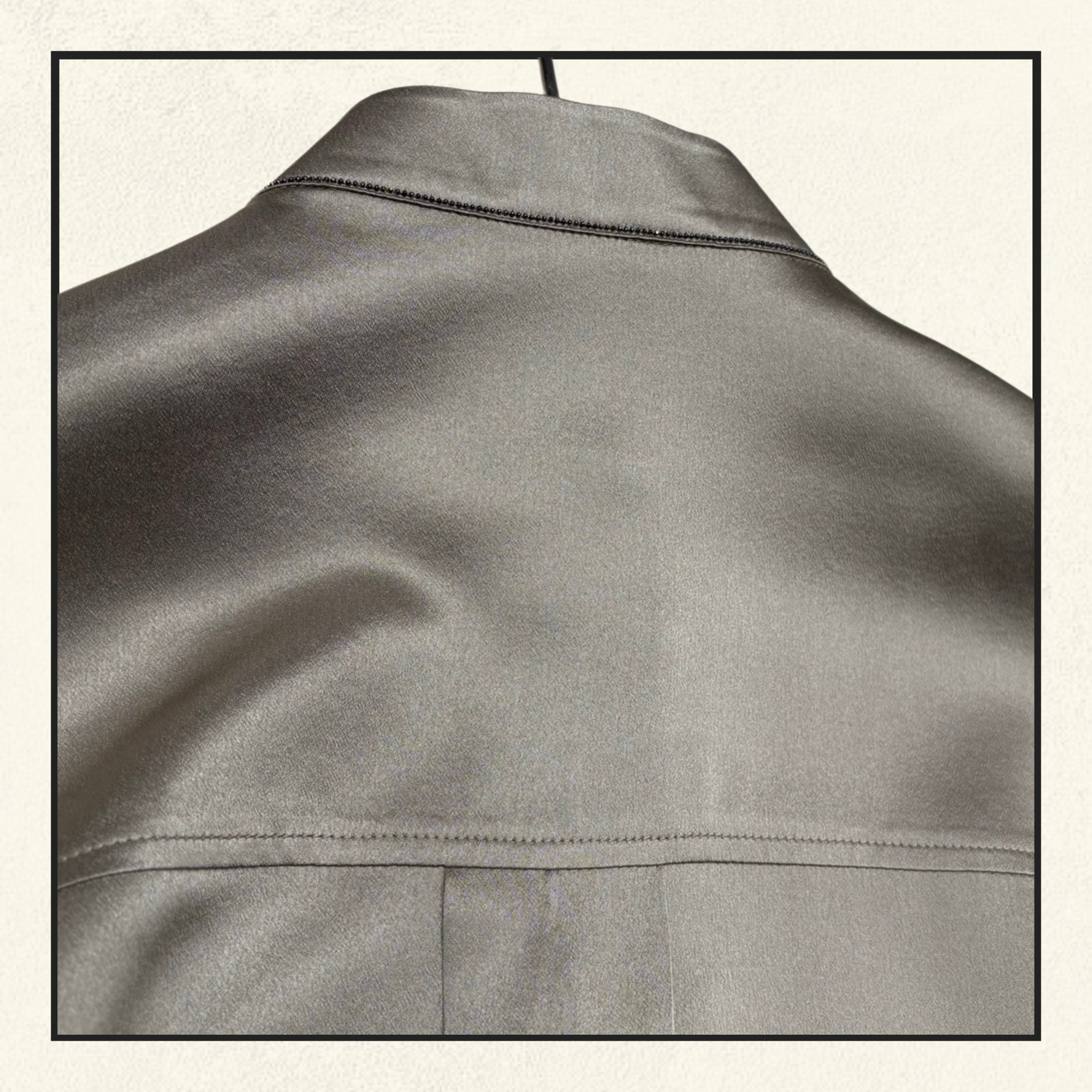 SILK MANDARIN COLLAR SHIRT