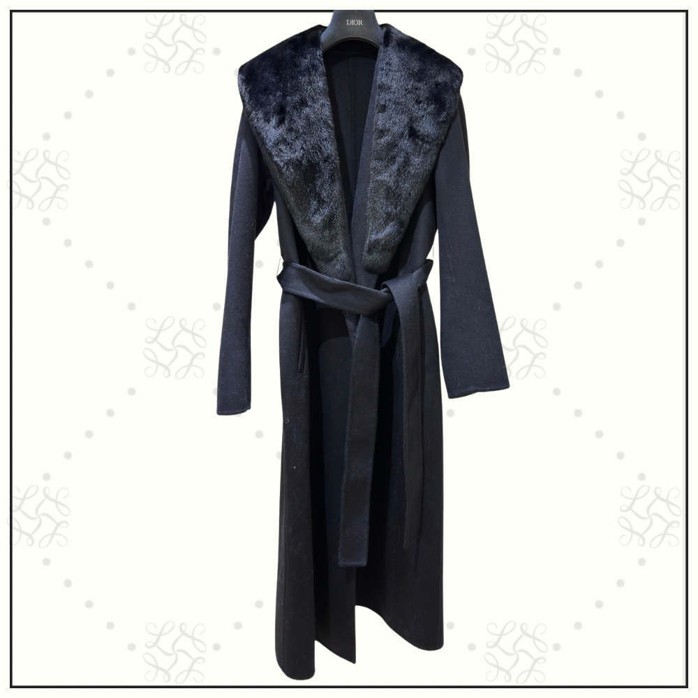 MINK LAPEL CASHMERE COAT