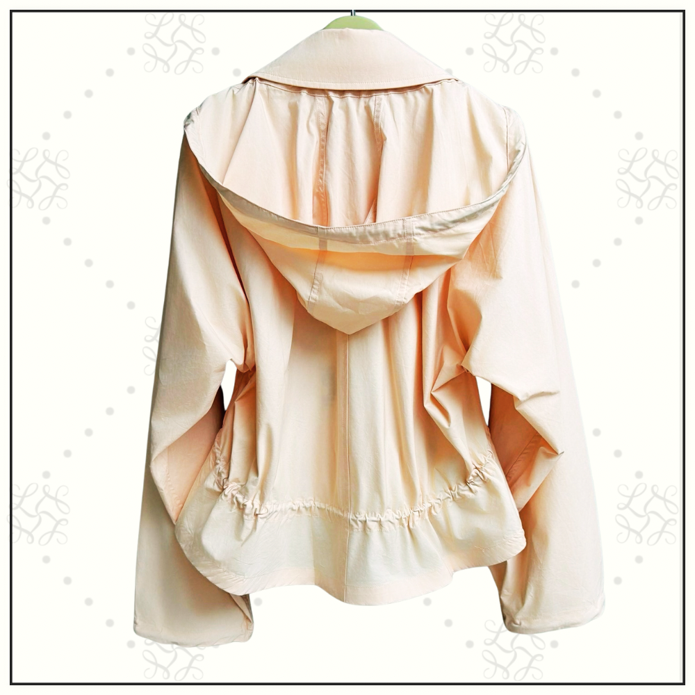 TROPICAL GABARDINE HOODED TRENCH JACKET