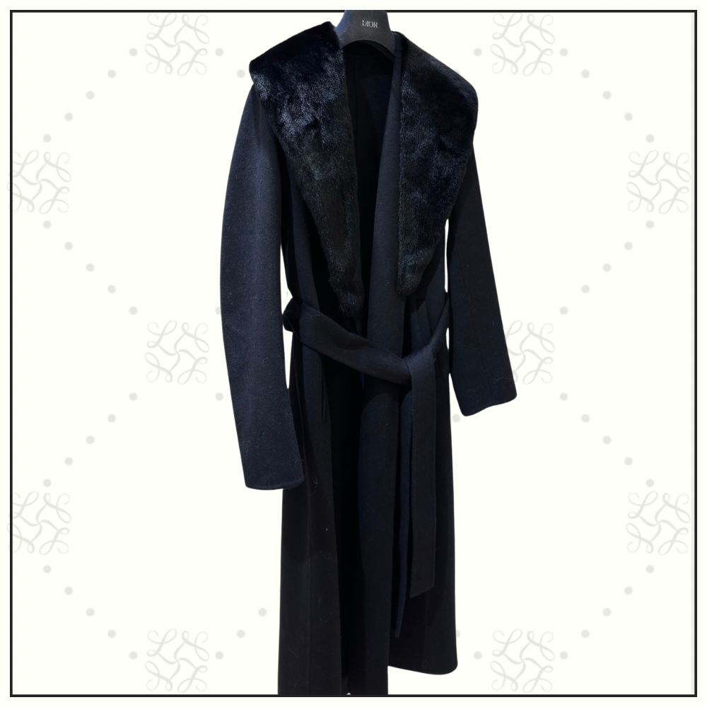 MINK LAPEL CASHMERE COAT