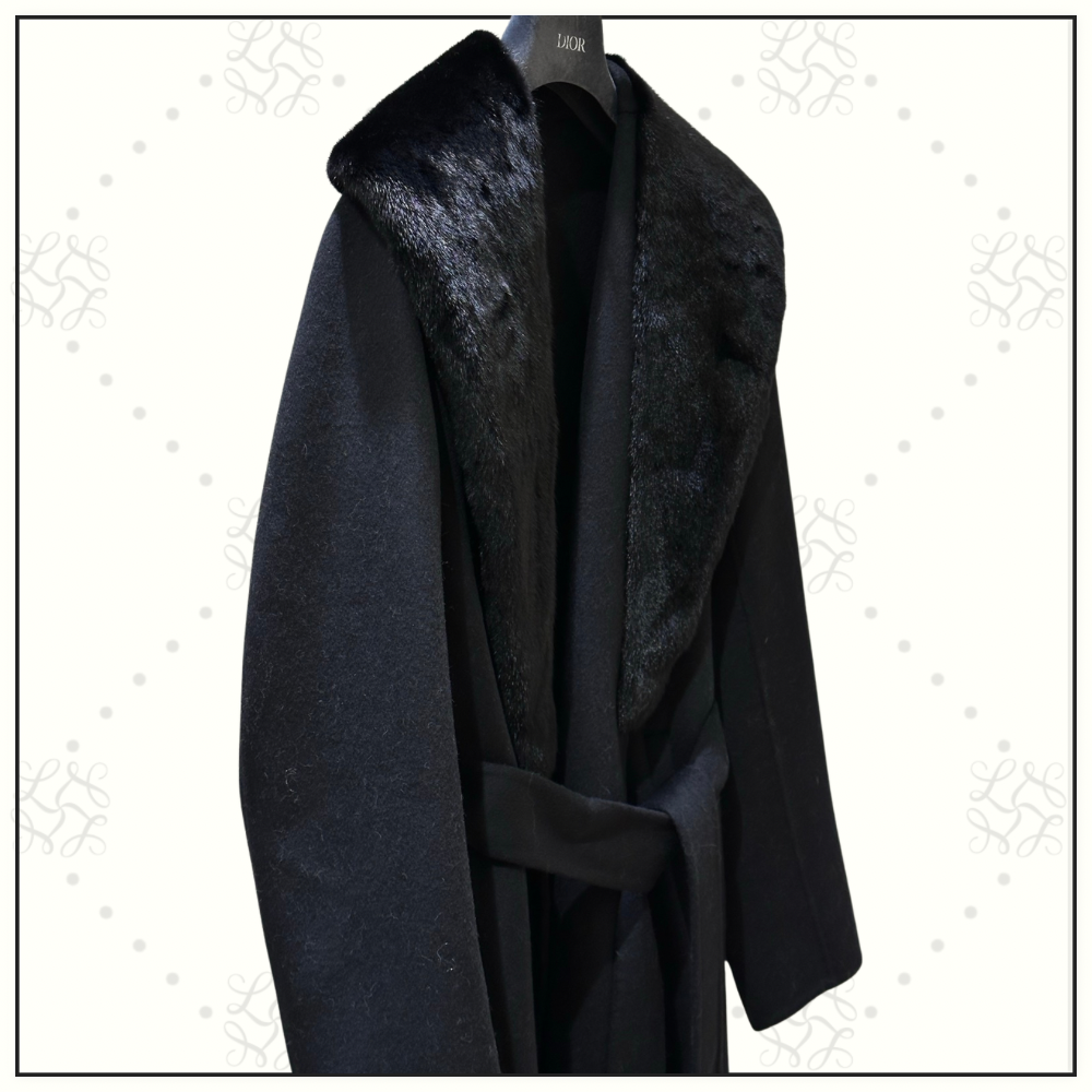 MINK LAPEL CASHMERE COAT