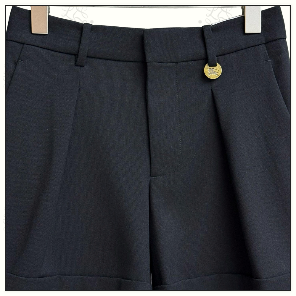PLEATED WOOL TAILORED SHORTS