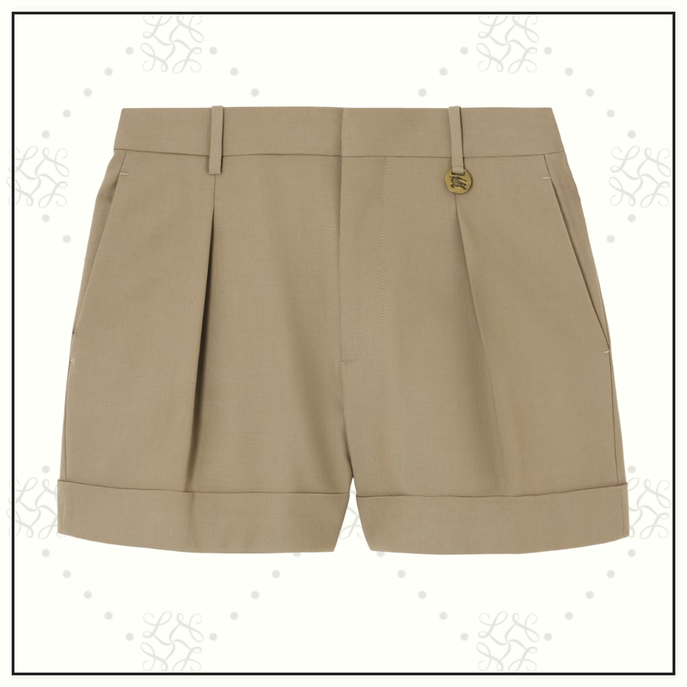 PLEATED WOOL TAILORED SHORTS