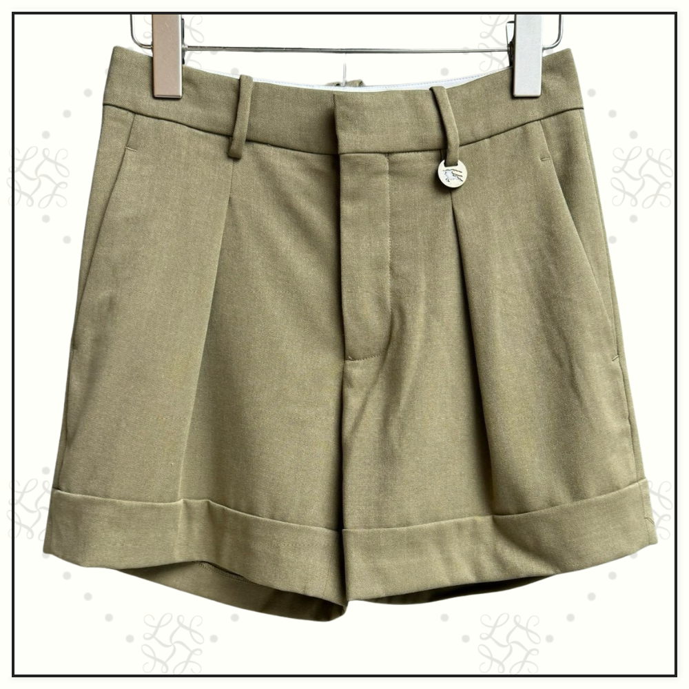 PLEATED WOOL TAILORED SHORTS