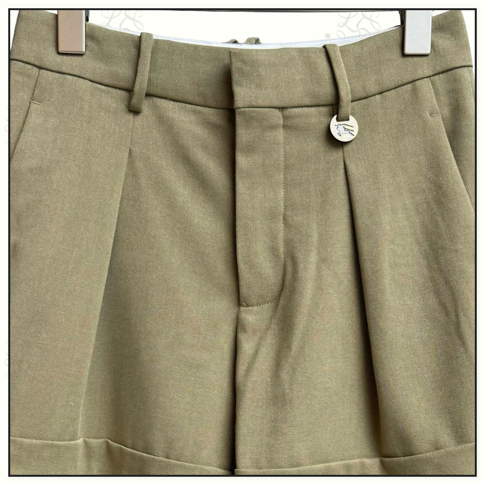 PLEATED WOOL TAILORED SHORTS