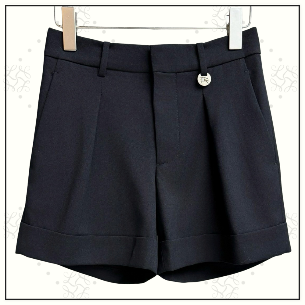 PLEATED WOOL TAILORED SHORTS