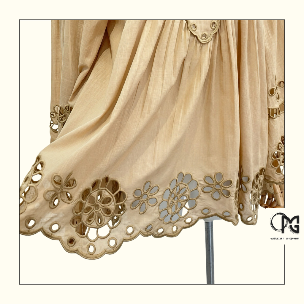 AWAKEN EMBROIDERED YOKE BLOUSE & KICK FLARE