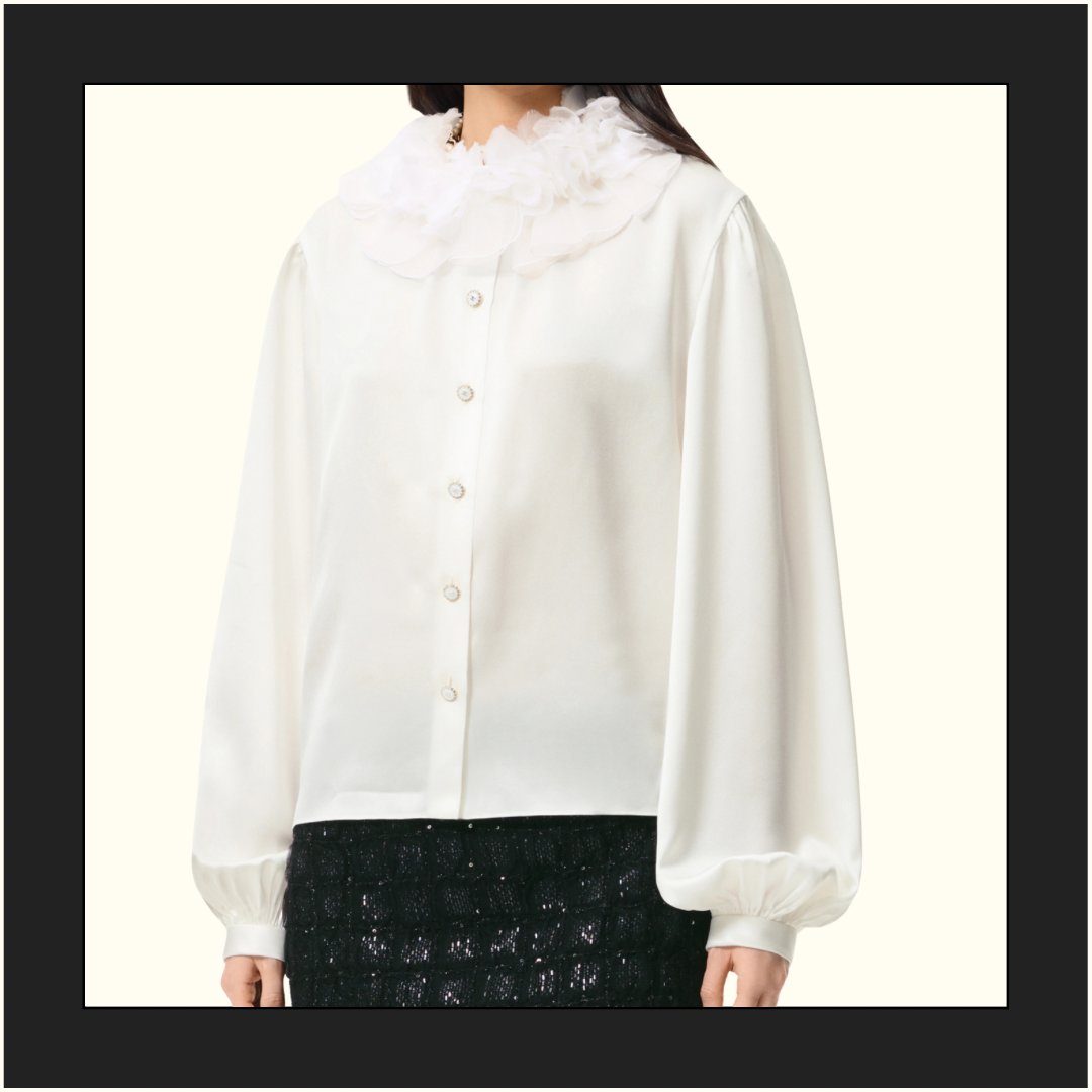 SATIN & SILK MUSLIN BLOUSE