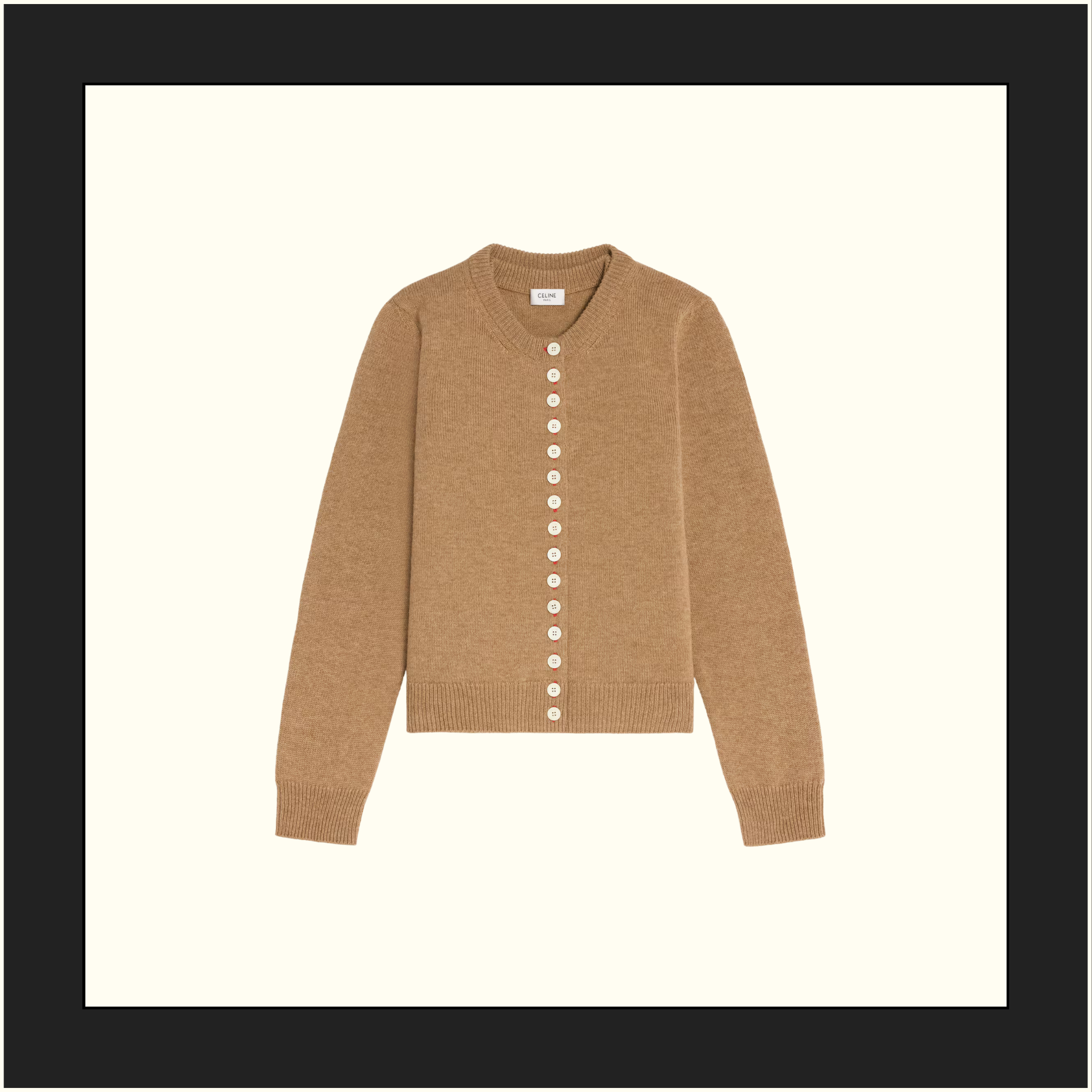 CAMEL CASHMERE TWINSET CARDIGAN