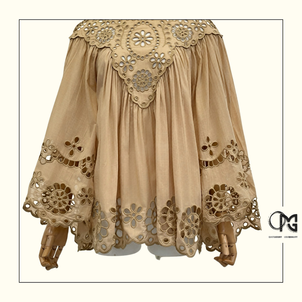 AWAKEN EMBROIDERED YOKE BLOUSE & KICK FLARE