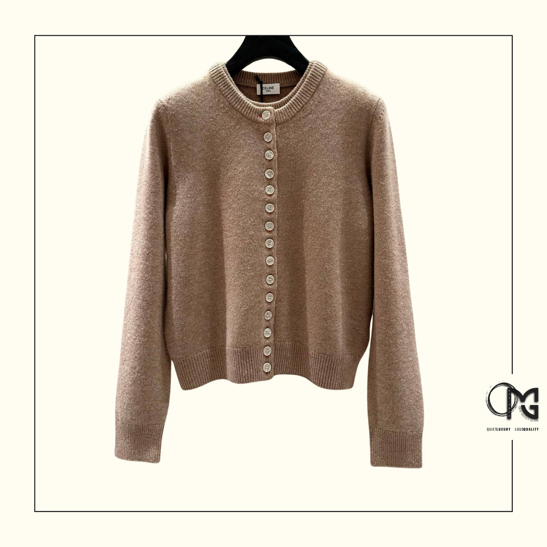 CAMEL CASHMERE TWINSET CARDIGAN