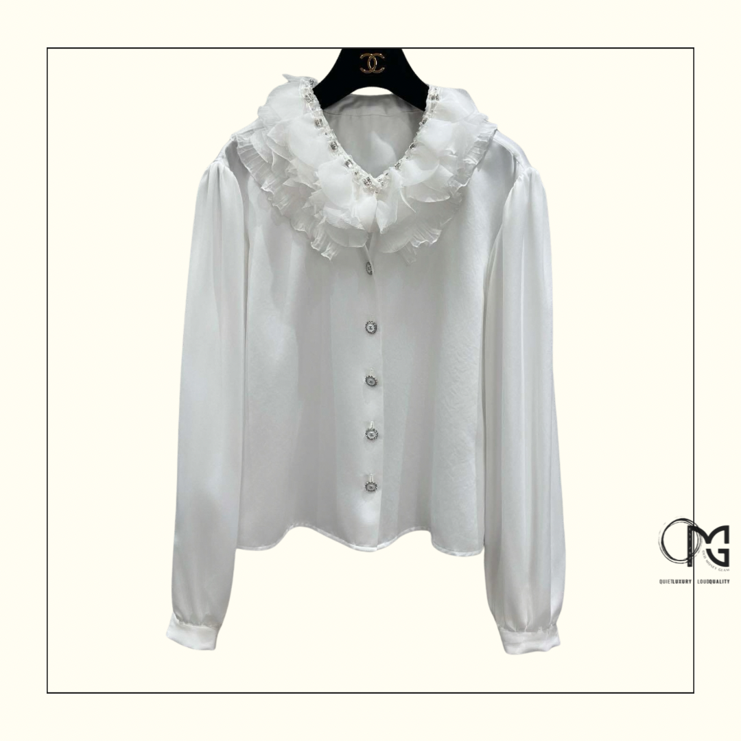 SATIN & SILK MUSLIN BLOUSE