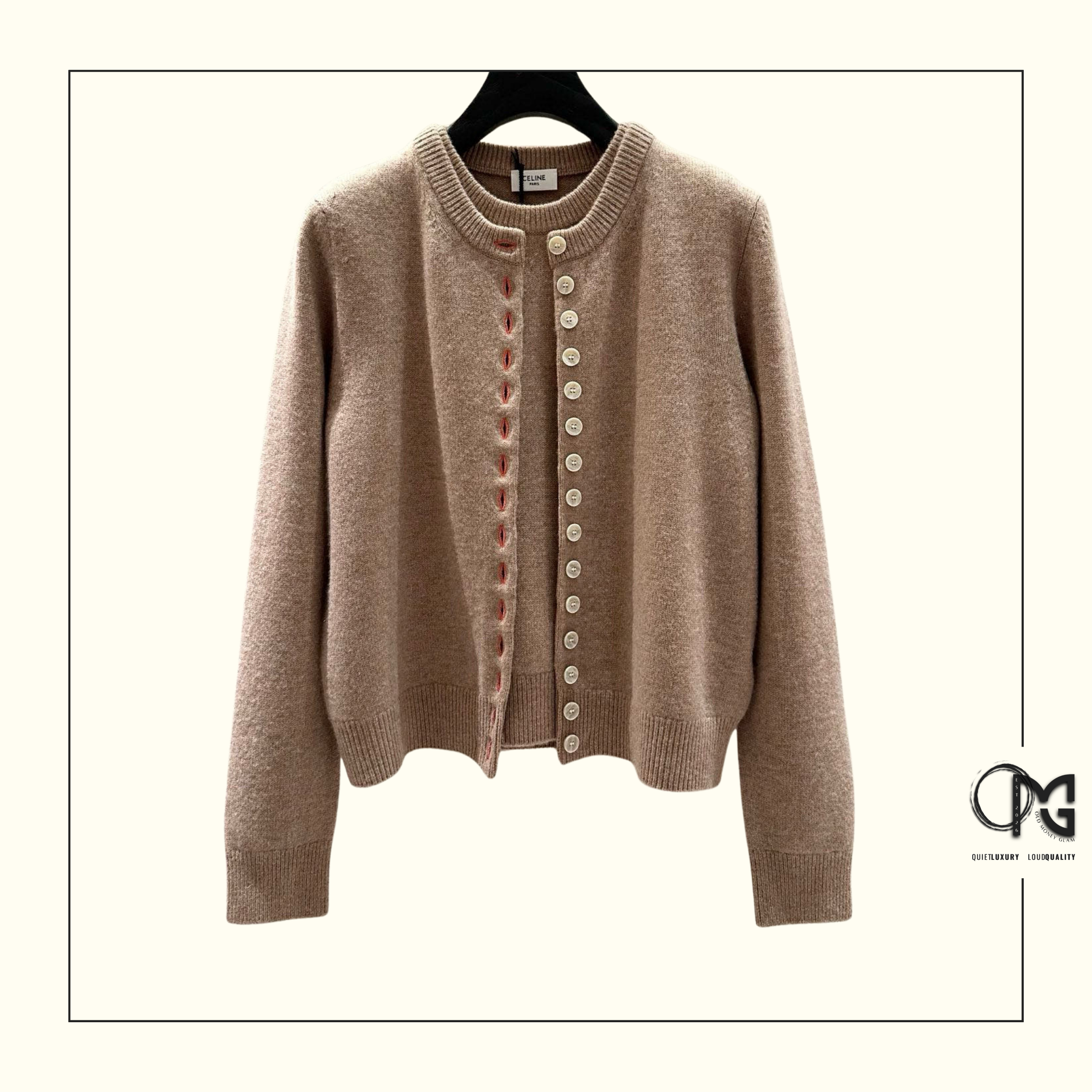 CAMEL CASHMERE TWINSET CARDIGAN