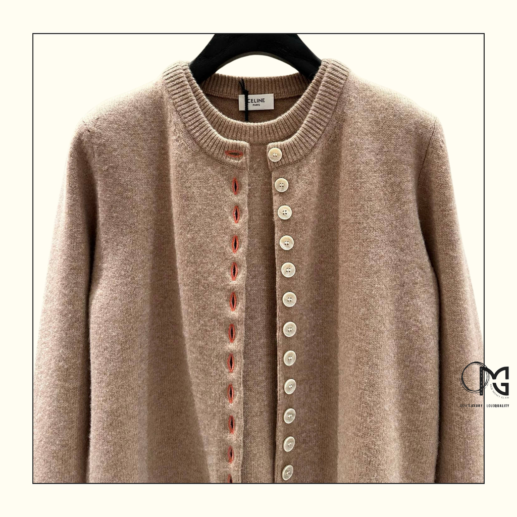 CAMEL CASHMERE TWINSET CARDIGAN