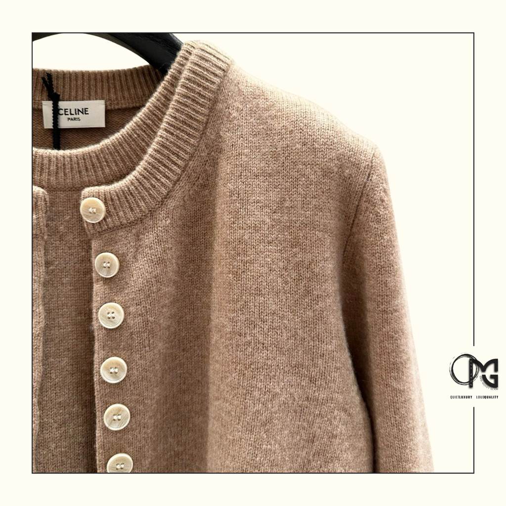 CAMEL CASHMERE TWINSET CARDIGAN
