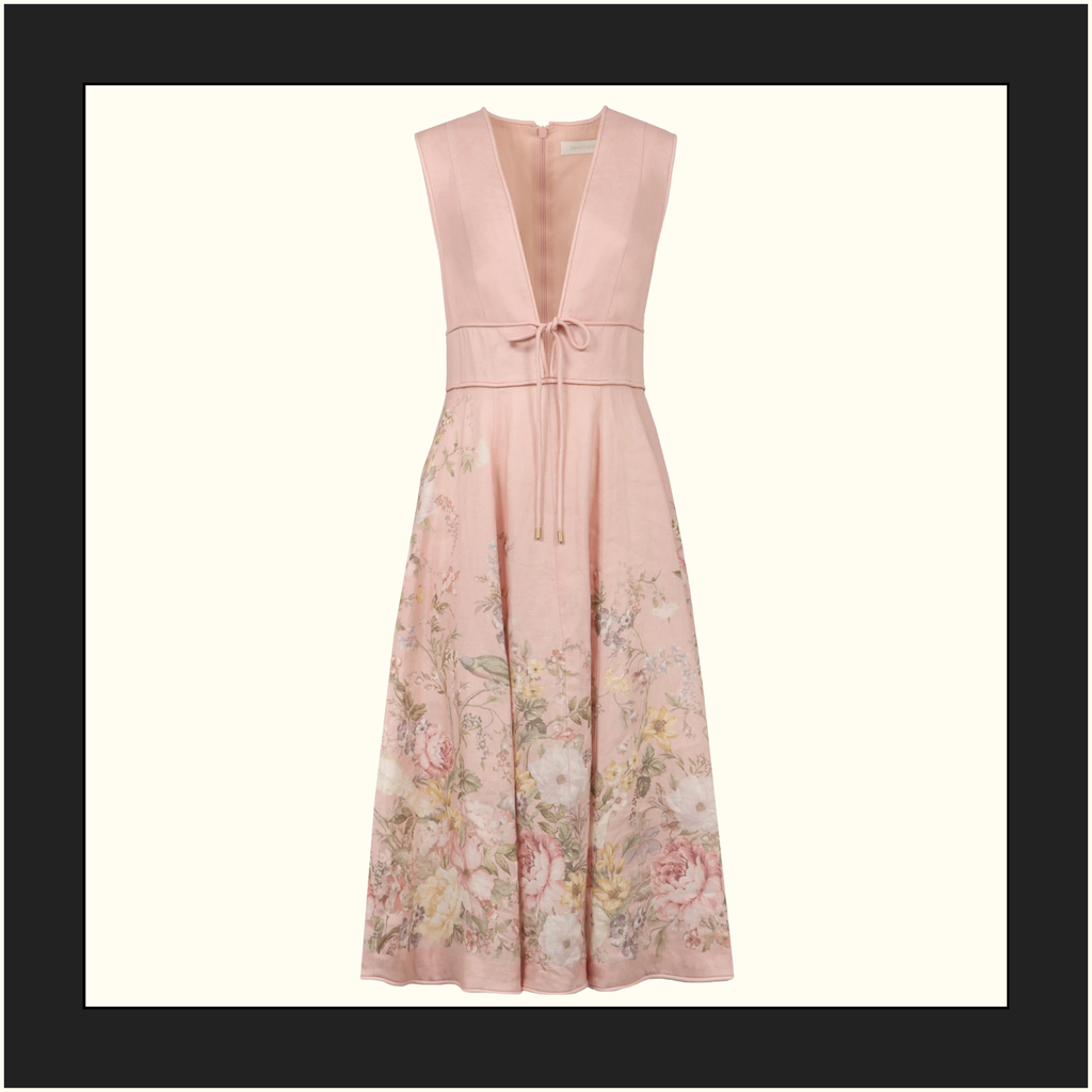 WAVERLY PLUNGE MIDI DRESS