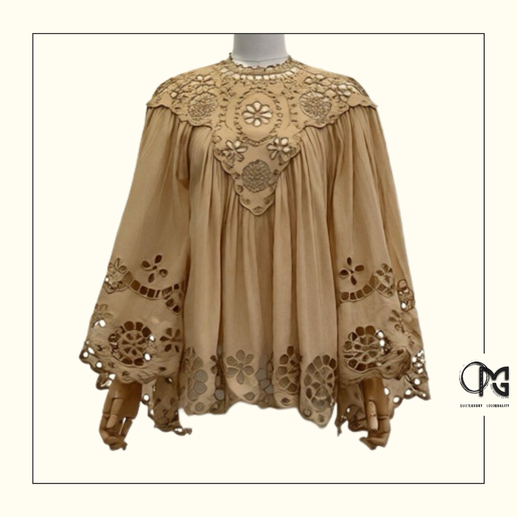 AWAKEN EMBROIDERED YOKE BLOUSE & KICK FLARE