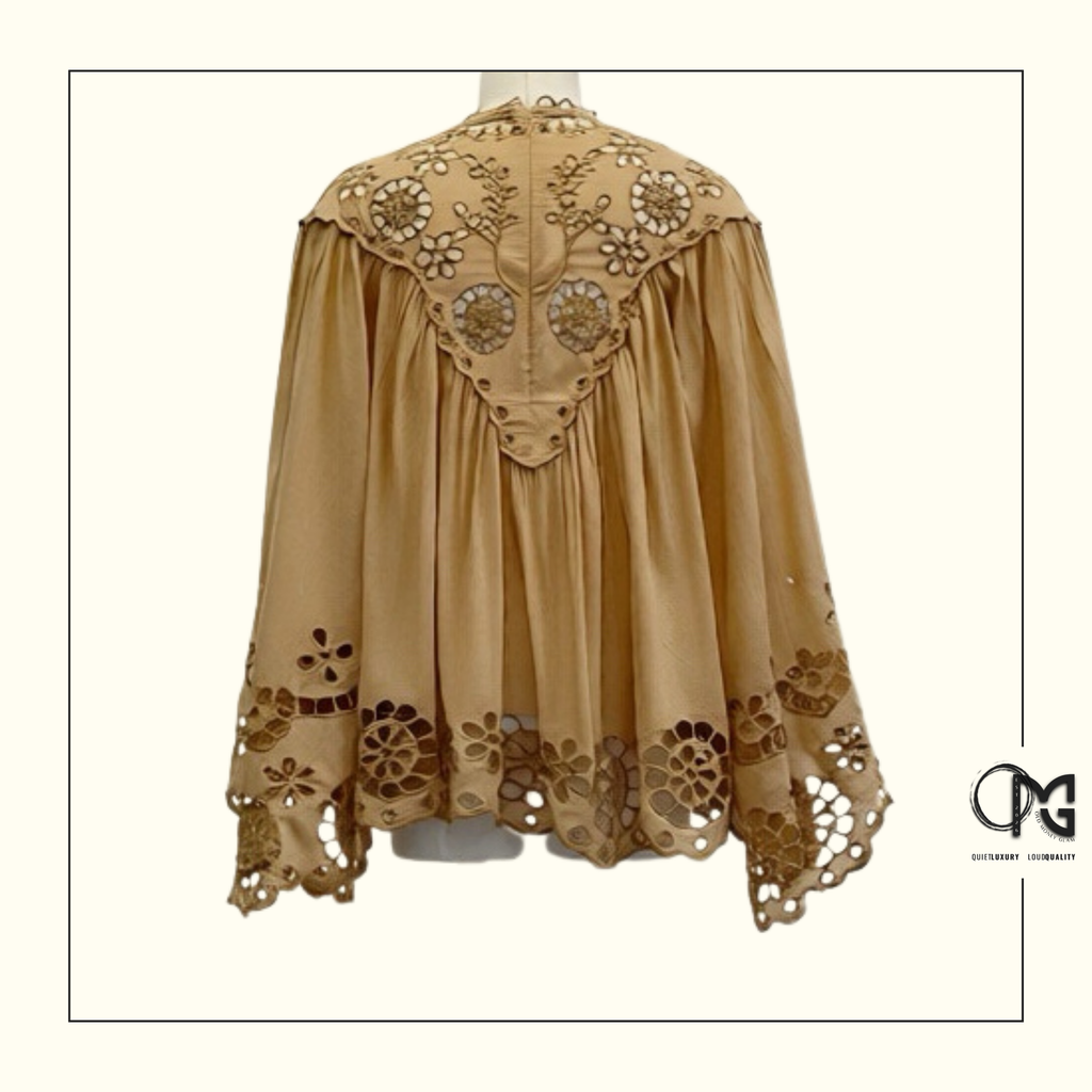 AWAKEN EMBROIDERED YOKE BLOUSE & KICK FLARE