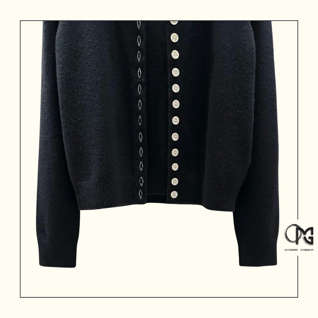 BLACK CASHMERE TWINSET CARDIGAN