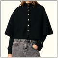 WOOL BLEND CAPE EFFECT CARDIGAN