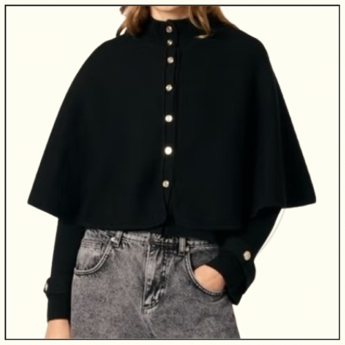 WOOL BLEND CAPE EFFECT CARDIGAN