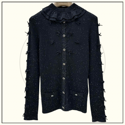 GLITTERED FITTED CARDIGAN